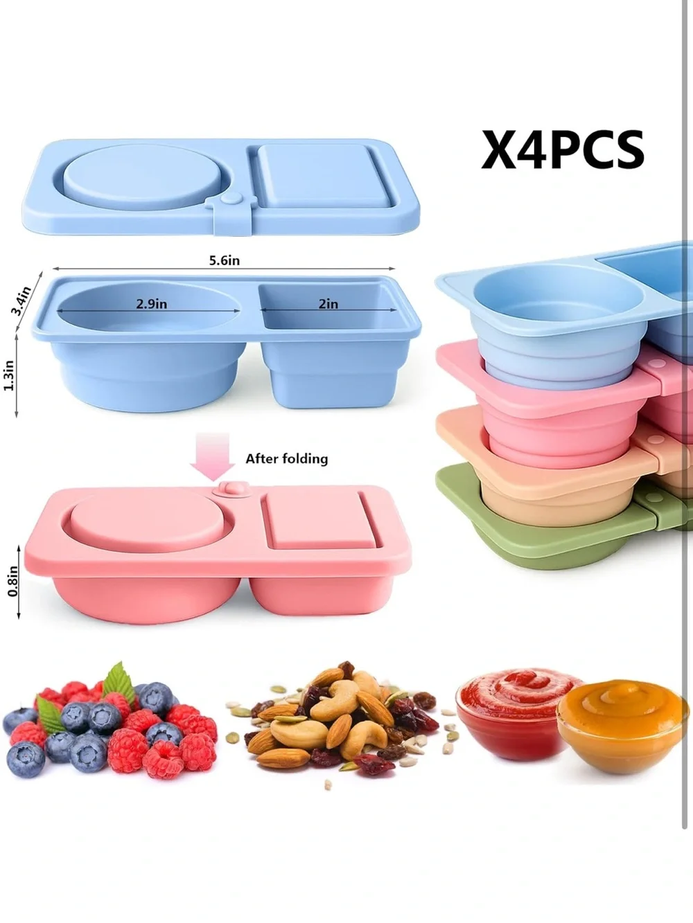 Silicone Snack Trays- (4PCS)